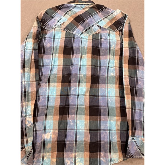 SHIRT BKE Buckle Men MEDIUM  L/S VTG Standard Fit Western Pearl Snap - Picture 8 of 9